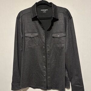 Johnson & Murphys Mens Classic Black Button-Up Shirt. SizeM. Excellent cond.